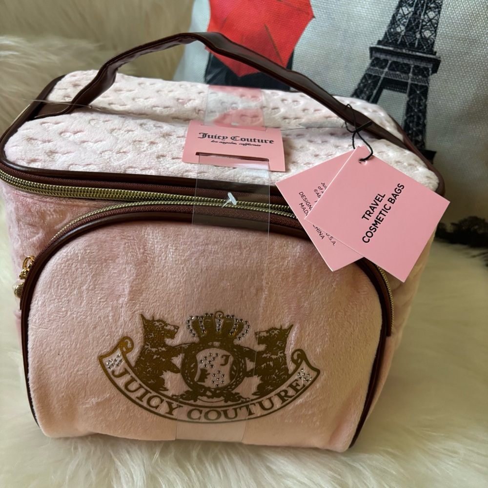 Juicy Couture Blush Pink Quilted Cosmetic Bag